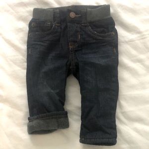Gap fleece lined jeans 3-6 months “My First Straight”